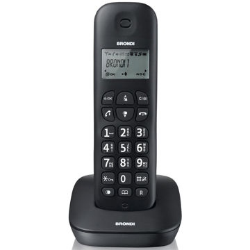 Telefono Cordless Blk Funzione Sveglia Rubrica Display