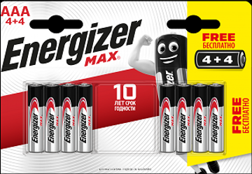 Energizer Max Aaa Bp8 4+4 Free
