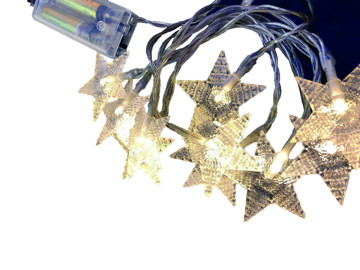 Catena Luminosa A Batterie 20 Luci Led Stelle Natale