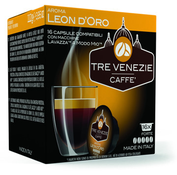 16 Capsule gusto Leon D'oro compatibili con macchine da caffè A modo mio
