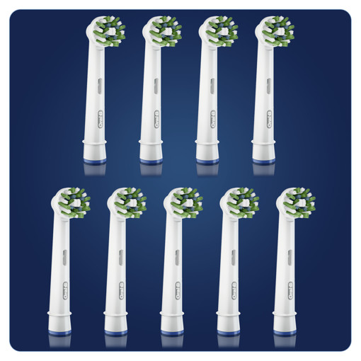 Oral-B CrossAction Testine Di Ricambio (Confezione Da 9 Pezzi), Con Tecnologia CleanMaximiser,