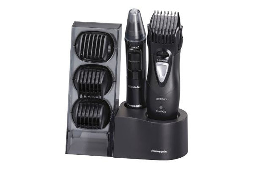 Panasonic ER-GY10, Kit multigrooming per barba, capelli e corpo, 4 pettini accessori, Wet&Dry, Nero/Silver