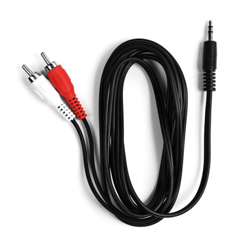 Cavo audio jack 3,5 mm stereo maschio a 2 RCA masc hio, lunghezza cavo 1,8 m.