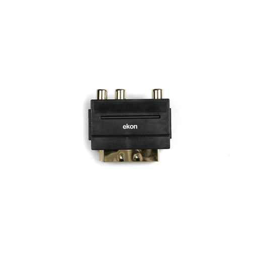 Ekon ECVSCAR3RCAFVHS cavo e adattatore video SCART (21-pin) Nero