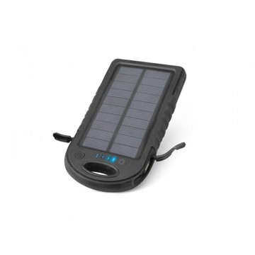 Accumulatore energia portatile 5.000 mAh con pannello solare, due uscite USB 2.1A waterproof