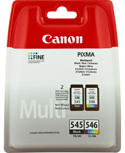 Canon PG-545/CL-546 Multipack 2 pezzo(i) Originale Nero, Ciano, Magenta, Giallo