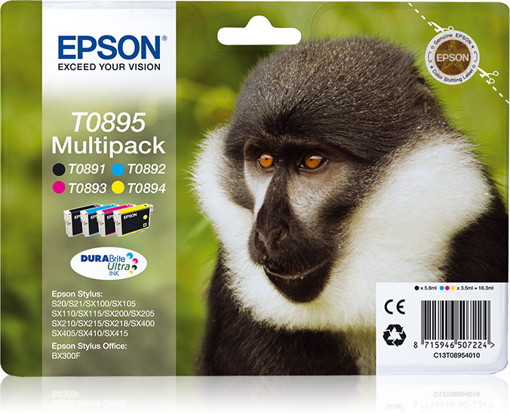 Epson Monkey Multipack 4 colori Nero,Ciano,Magenta e Giallo