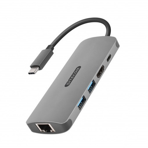 Sitecom CN-379 cable gender changer USB-C HDMI, RJ45, USB-C, 2x USB 3.0 Grigio