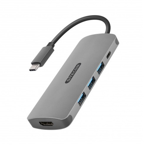 Sitecom CN-380 cable gender changer USB-C HDMI, USB-C, 3x USB 3.0 Grigio