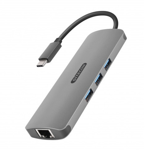 Sitecom CN-382 cable gender changer USB-C USB-C, RJ45, HDMI, 3.5mm, 3x USB 3.0, SD, microSD Grigio