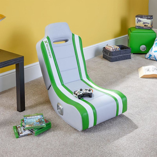 X Rocker Shadow 2.0 Sedia da gioco per console Seduta imbottita Verde, Bianco