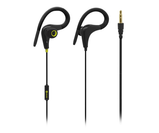 MySound Auricolare sport micr. In-ear, nero/giallo