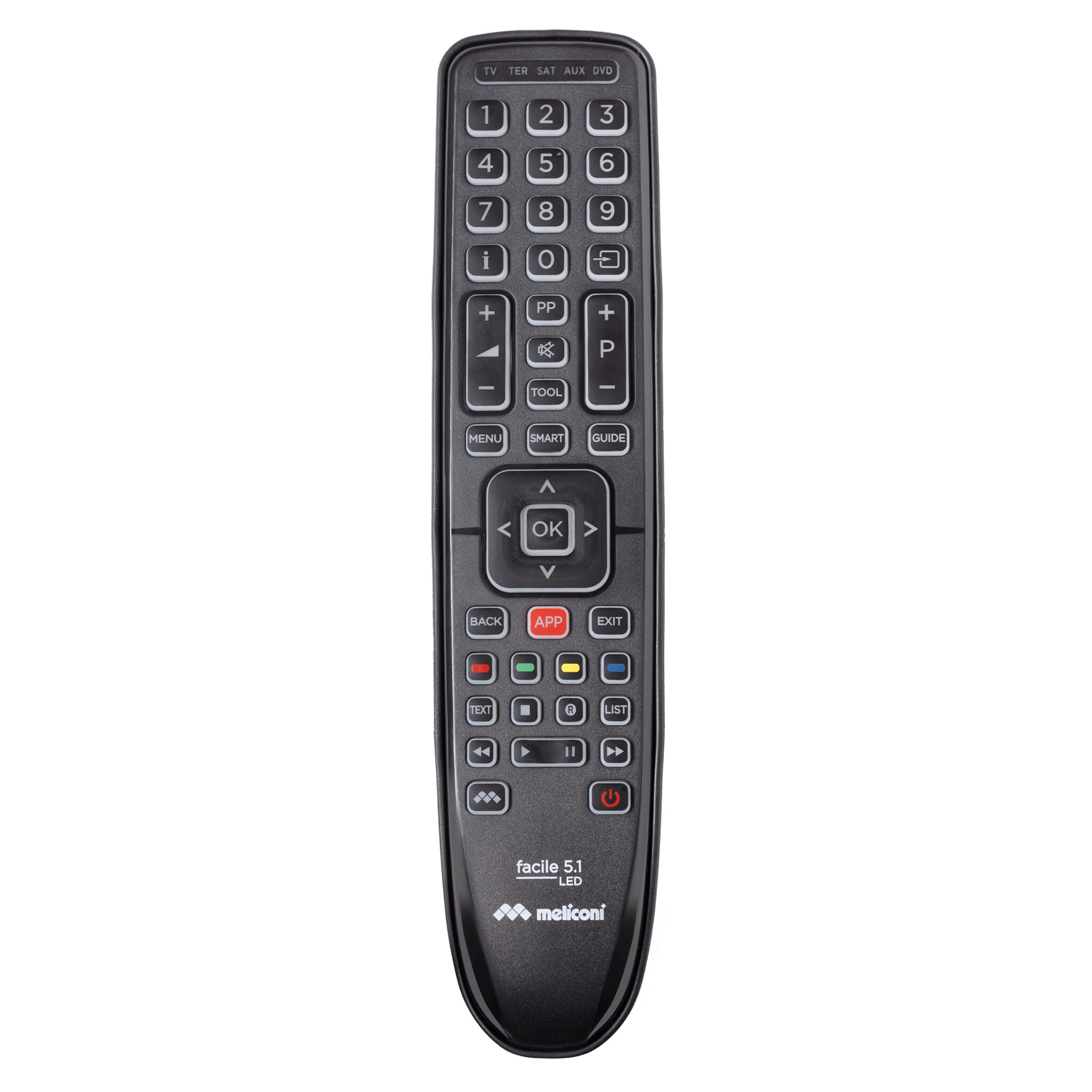 MELICONI Facile 5.1 LED telecomando IR Wireless DTT, DVD/Blu-ray