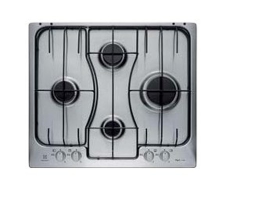 Electrolux RGG 6242 LOX piano cottura Nero, Acciaio inossidabile Da incasso Gas 4 Fornello(i)