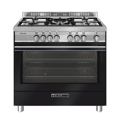 Glem Gas ST965MBK cucina Piano cottura Nero, Antracite, Acciaio inossidabile A+