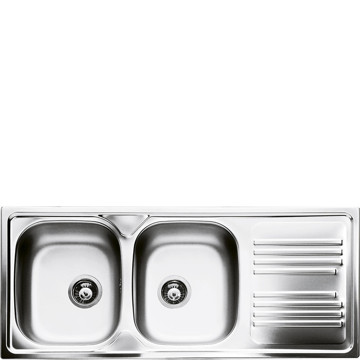 Lavello 116X50 Inox 2Vs Sx  Vasca 37Cm Prof.17Cm 