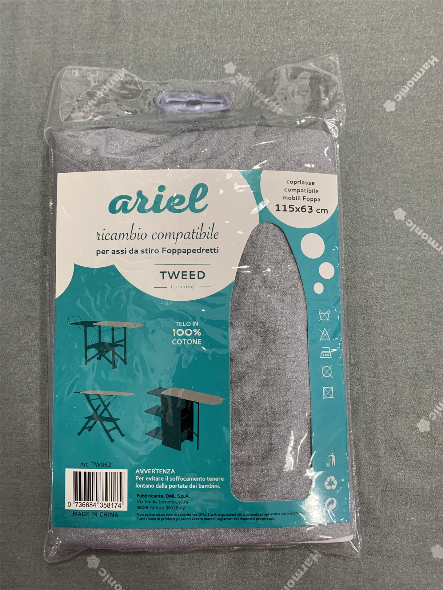 TWEED Ariel Copertura superiore dell'asse da stiro Cotone Grigio, Assi da  stiro in Offerta su Stay On