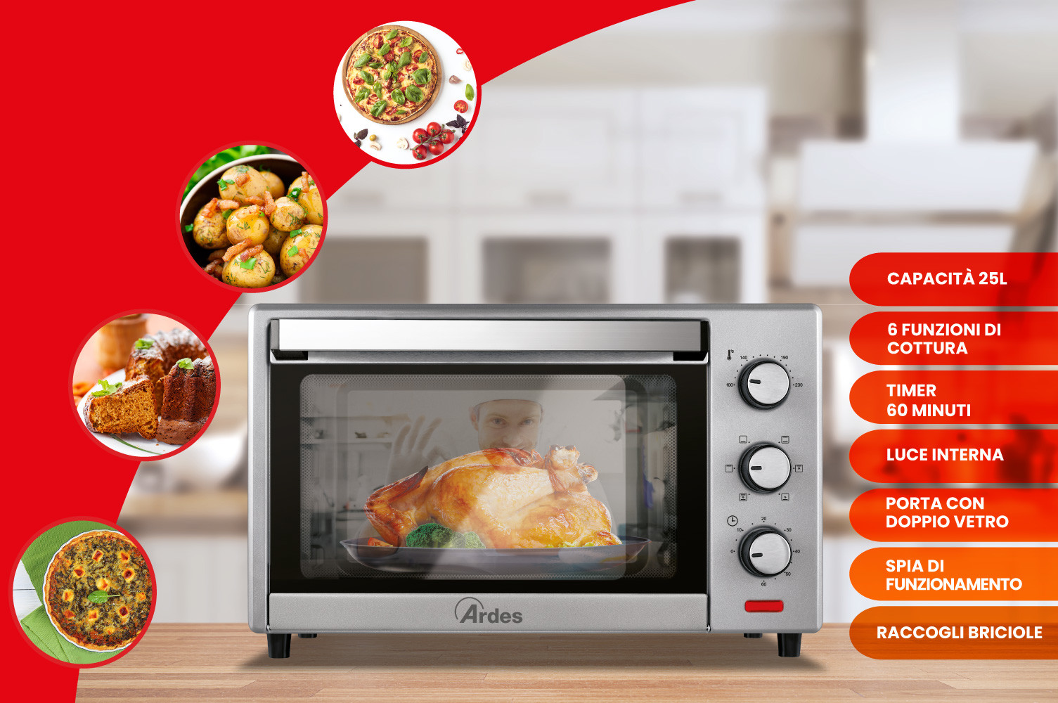Ardes AR6226S fornetto con tostapane 25 L 1500 W Argento | For