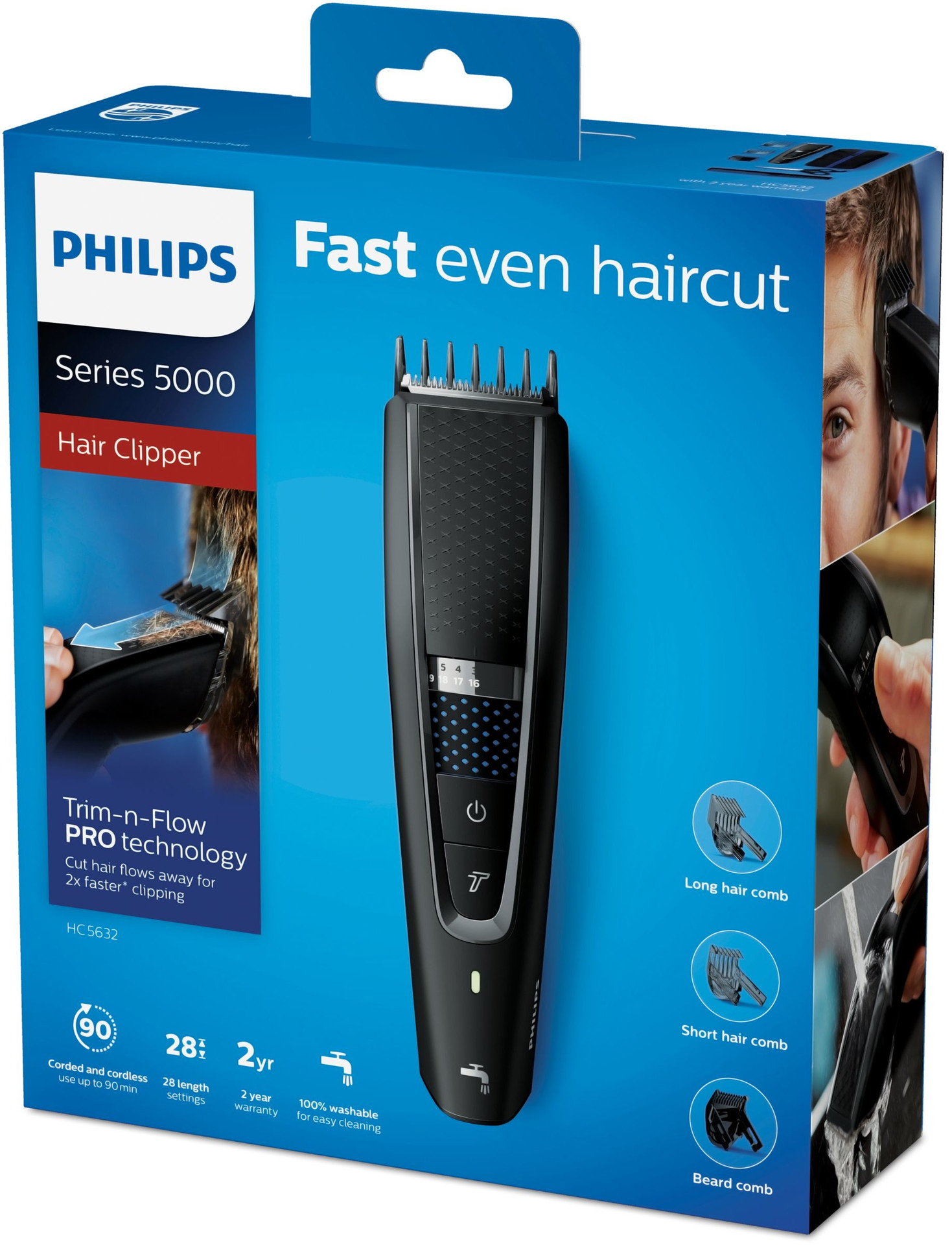 PHILIPS 5000 series Tecnologia Trim-n-Flow PRO Regolacapelli