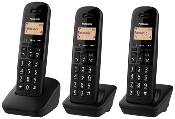 Telefono cordless trio black orologio, sveglia, 50 nomi