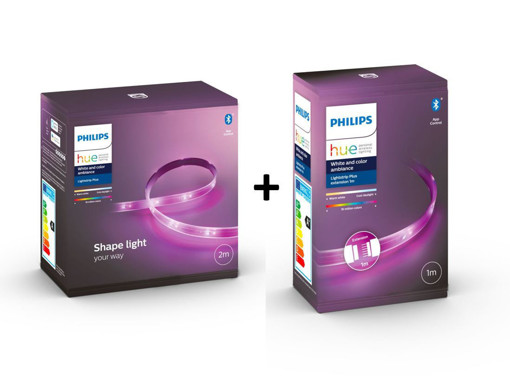 Philips Hue bundle Kit, Lightstrip Plus V4 base da 2 metri + Estensione Lightstrip Plus V4 da 1 metro