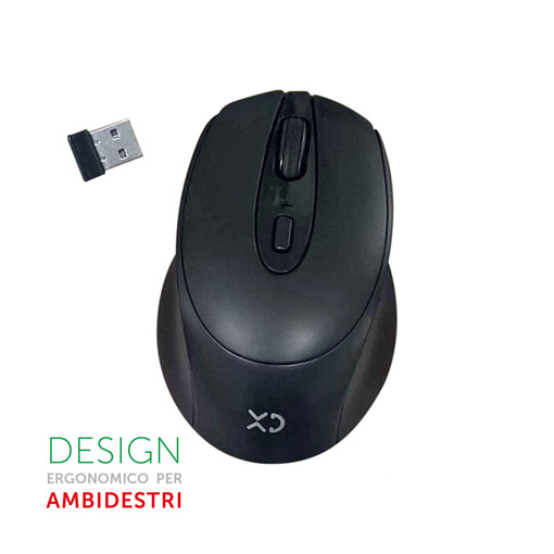 XD XDMCT9122 mouse RF Wireless Ottico 1600 DPI