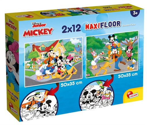 Lisciani Disney Puzzle Maxifloor 2 x 12 Mickey 12 pz