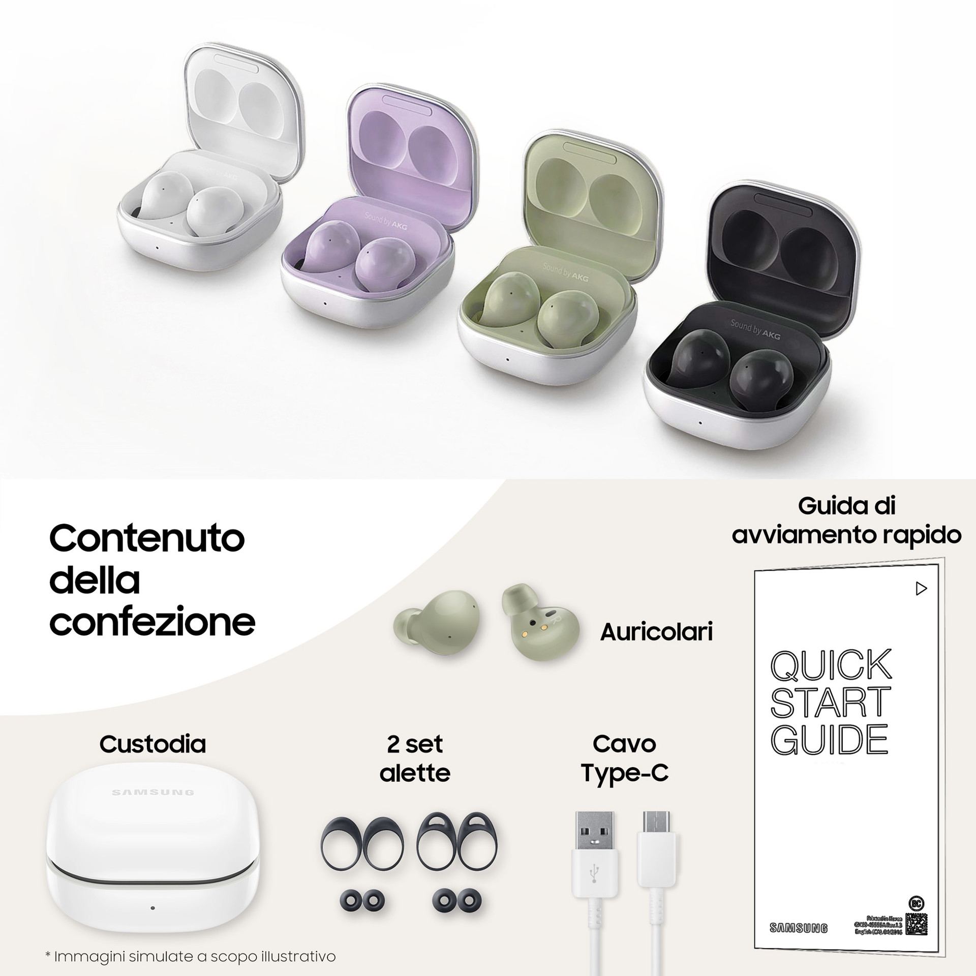 Samsung Galaxy Buds2 Auricolari Bluetooth Olive Batteria 472 m