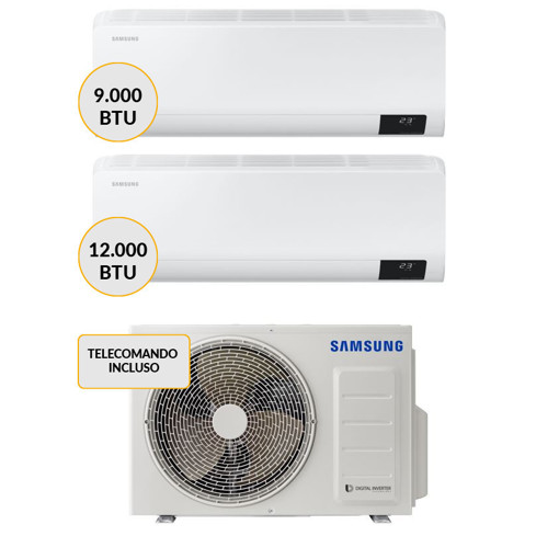 Samsung Luzon AJ040TXJ2KGEU + AR09TXHZAWKNEU + AR12TXHZAWKNEU Condizionatore DUAL split system Bianco 9000 + 12