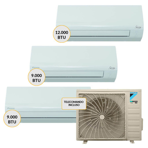 Daikin ATXF35A + ATXF25A + ATXF25A + 3AMXF52A Condizionatore TRIAL split system Bianco 9000 btu + 9000 btu + 12000 btu