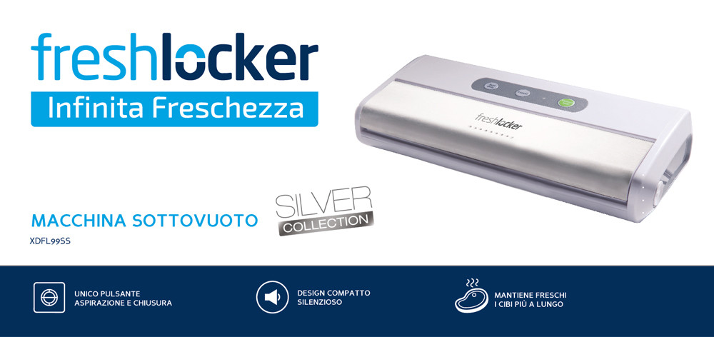 Freshlocker XDFL3550 macchina per sottovuoto 700 mbar Nero, Argento, Macchine per sottovuoto in Offerta su Stay On