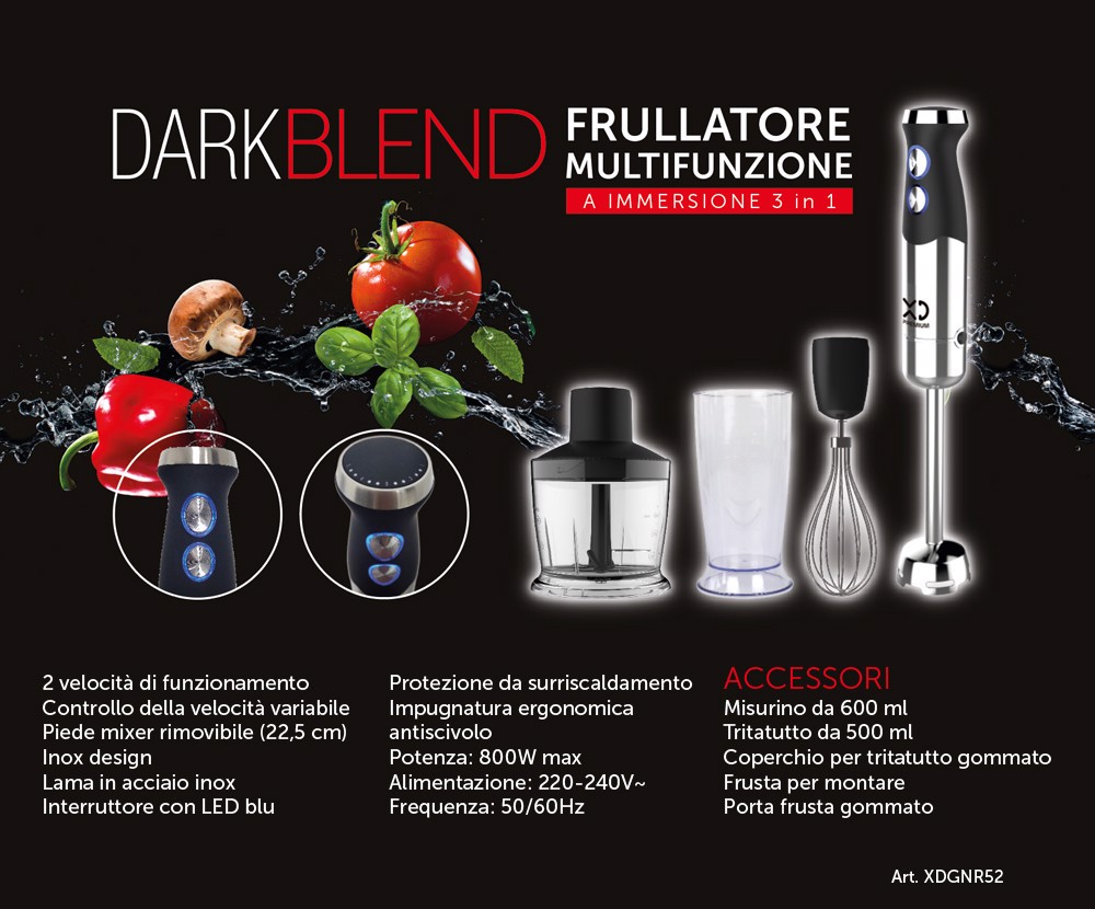 XD Enjoy XD XDGNR52 frullatore 0,6 L Frullatore ad immersione 800 W Acciaio  inossidabile, Frullatori in Offerta su Stay On