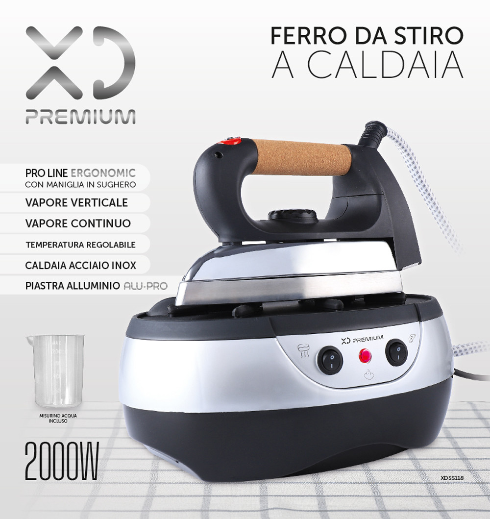 XD Enjoy XD XDSS118 ferro da stiro a caldaia 800 W 1 L Alluminio Nero,  Acciaio inossidabile, Ferri da stiro con caldaia (Sistemi stiranti) in  Offerta su Stay On