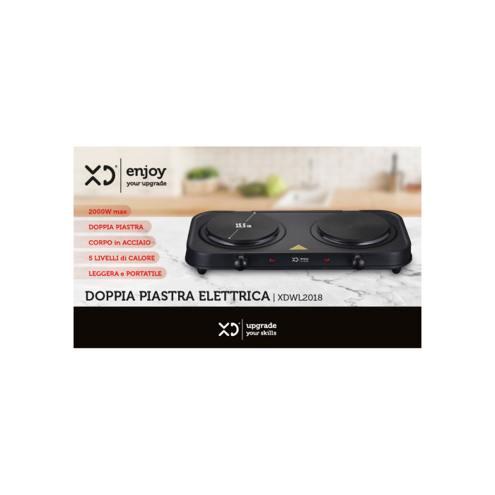 XD Enjoy XD XDWL2018 piano cottura Nero Superficie piana Piastra sigillata  2 Fornello(i), Cottura in Offerta su Stay On