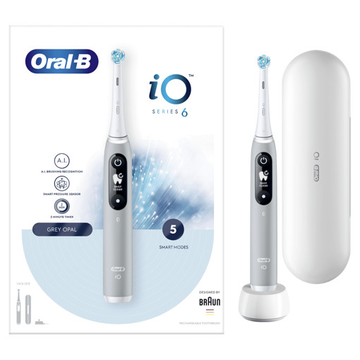 Oral-B iO 80351524 spazzolino elettrico Adulto Spazzolino a vibrazione Grigio