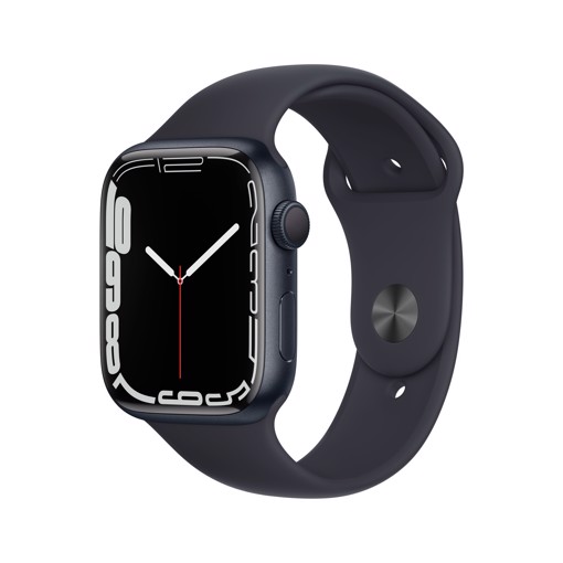 Apple Watch Series 7 GPS, 45mm Cassa in Alluminio Mezzanotte con Cinturino Sport Mezzanotte