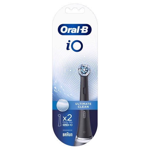 Oral-B iO Ultimate Clean Testine Di Ricambio Nere, 2 Pezzi