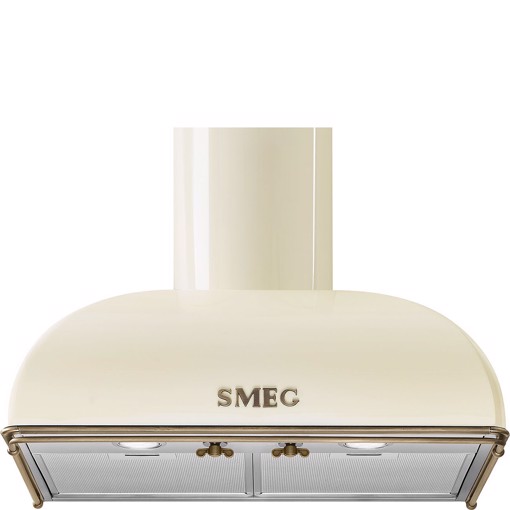 Smeg KS59POE2 cappa aspirante Cappa aspirante a parete Ottone, Crema, Acciaio inossidabile 754 m³/h A