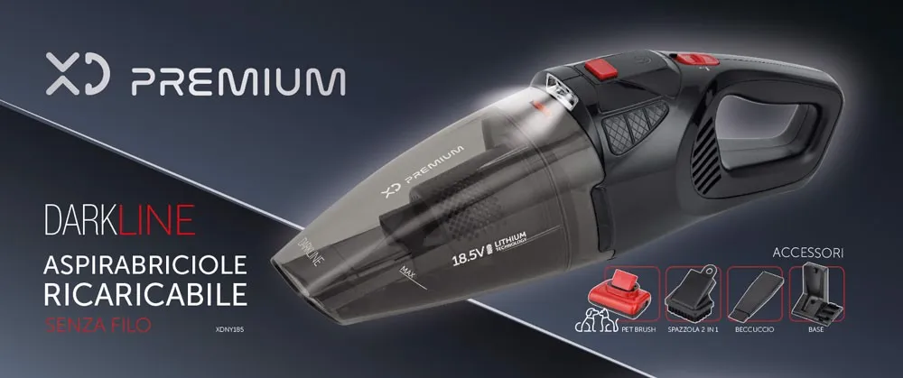 XD Enjoy XDNY185 aspirapolvere senza filo Nero, Rosso Senza