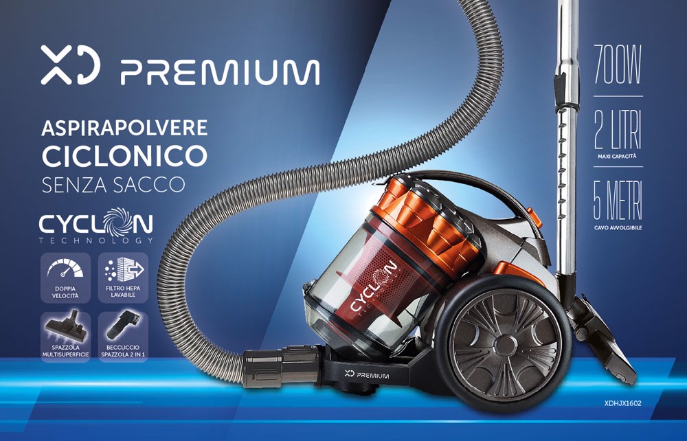 XD Enjoy XD XDHJX1602 aspirapolvere a traino 2 L A cilindro Secco 700 W  Senza sacchetto, Aspirapolvere in Offerta su Stay On