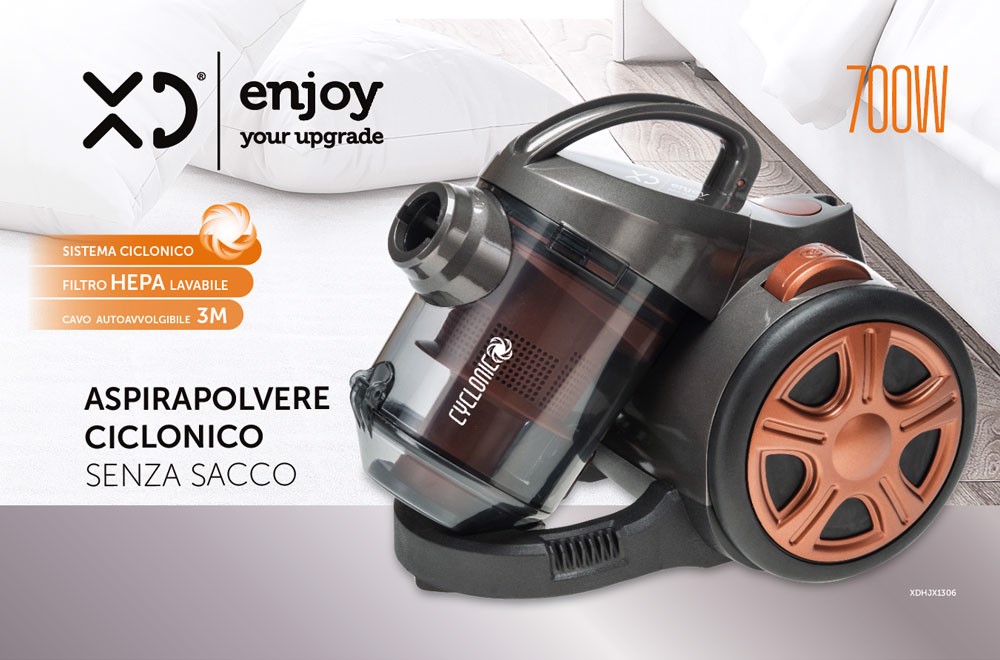 XD Enjoy XD XDHJX1306 aspirapolvere a traino 1,5 L A cilindro Secco 700 W Senza  sacchetto, Aspirapolvere in Offerta su Stay On