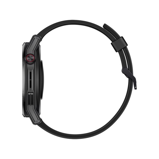 Huawei WATCH GT Runner-B19S,Black Durable Polymer Fiber Case,Black Soft Silicone Strap