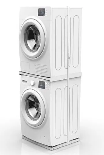 Meliconi Base Torre Slim L45, Kit Di Sovrapposizione Lavatrice Asciugatrice Universale, Supporto - Foto 3