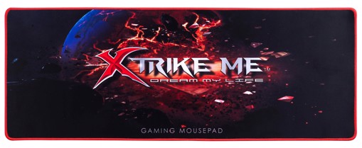 Xtrike Me MP-204 Tappetino per mouse per gioco da computer Nero, Rosso