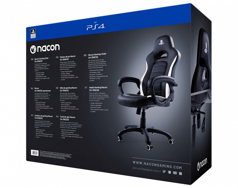 NACON PCCH-350 Sedia per gaming universale Seduta imbottita Nero, Bianco, Accessori Playstation 4 in Offerta su Stay On