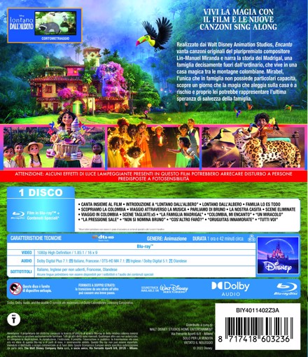 Walt Disney Pictures Encanto Blu-ray Full HD DUT, Inglese, Francese, ITA
