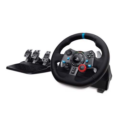 Logitech G Logitech G29 Driving Force Racing Wheel Volante da Corsa, Pedali Regolabili, Ritorno di Forza Reale, Comandi Cambio in Acciaio Inossidabile, Volante in Pelle, Presa EU, per PS5, PS4, PC, Mac - Nero