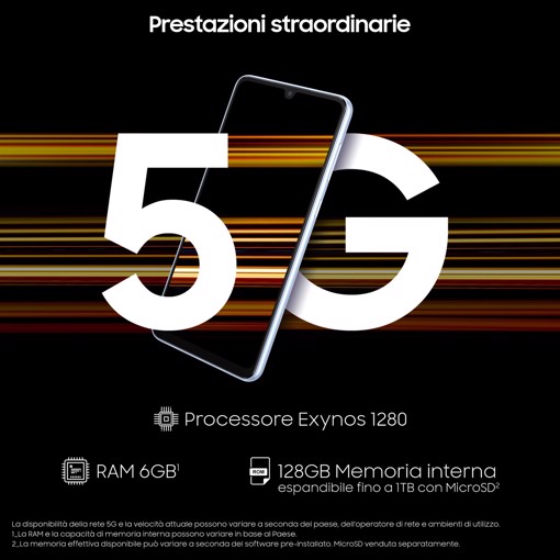 Samsung Galaxy A53 5G Display 6.5” FHD+ Super AMOLED Doppia SIM Android 12, RAM 6 GB, 128 GB, 5.000 mAh, Awesome Peach