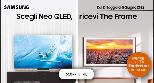 Samsung scegli Neo QLED ricevi The Frame