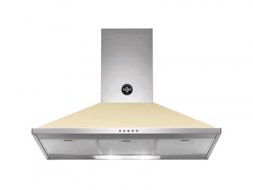 Cappa 90cm crema comandi a pulsanti illum.led